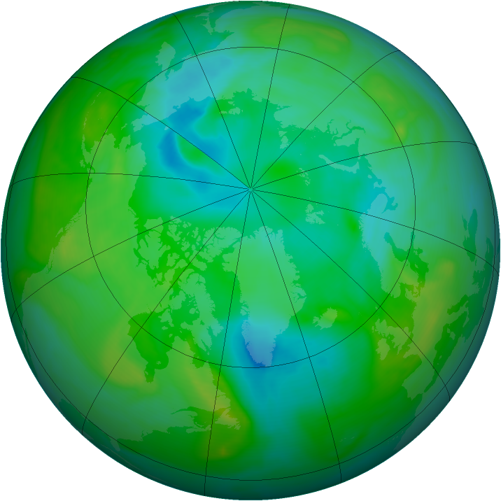 Arctic ozone map for 14 August 2006